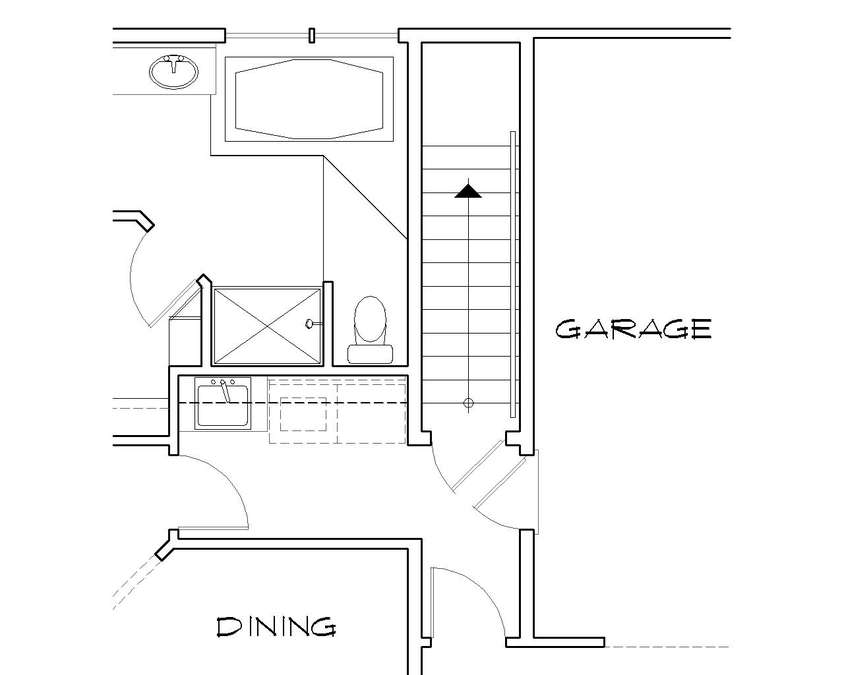 Basement Stair Location image for Mascord Shawnee--Basement Stair Location