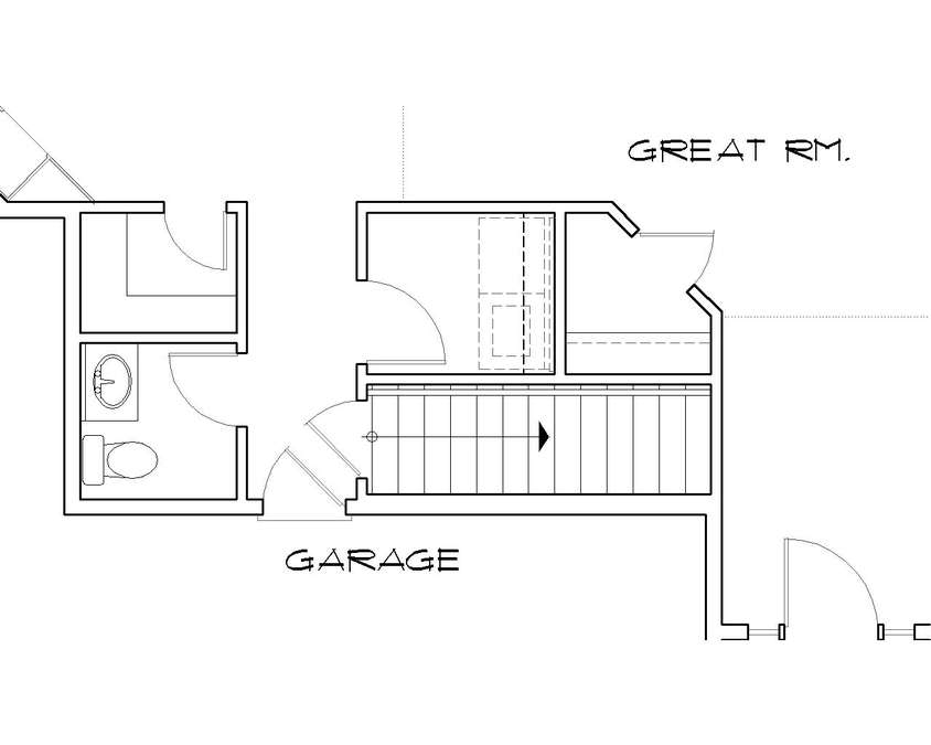 Basement Stair Location image for Mascord Burdette--Basement Stair Location
