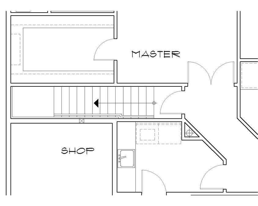 Basement Stair Location image for Mascord Sutton--Basement Stair Location