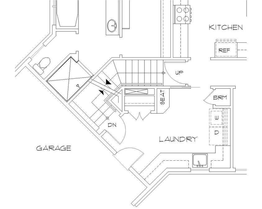 Basement Stair Location image for Mascord Ripley--Basement Stair Location