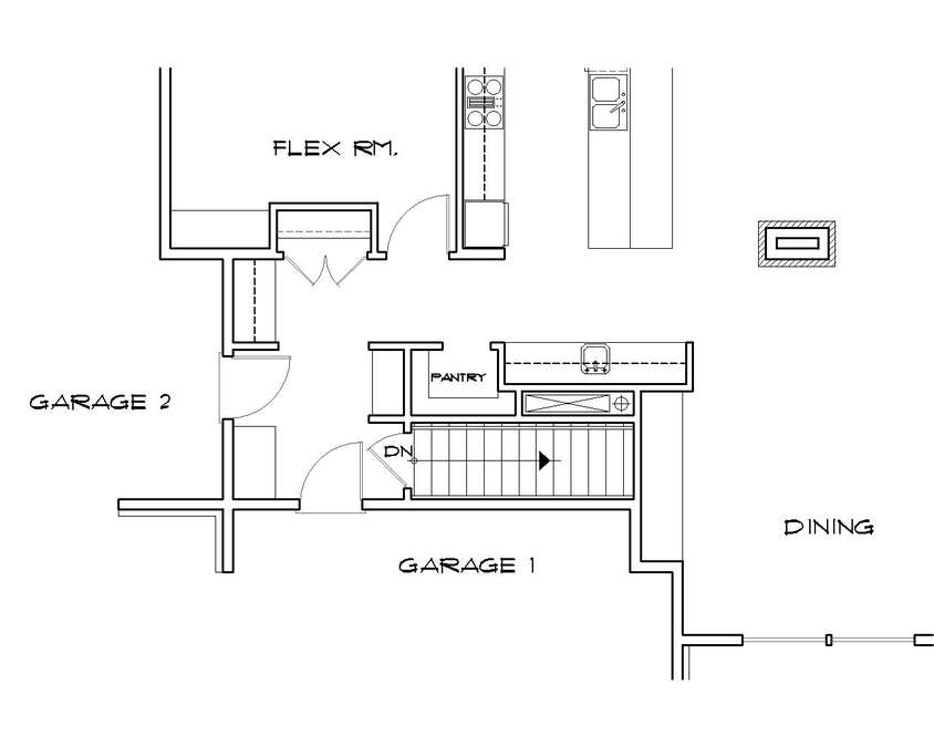 Basement Stair Location image for Mascord Broadway--Basement Stair Location