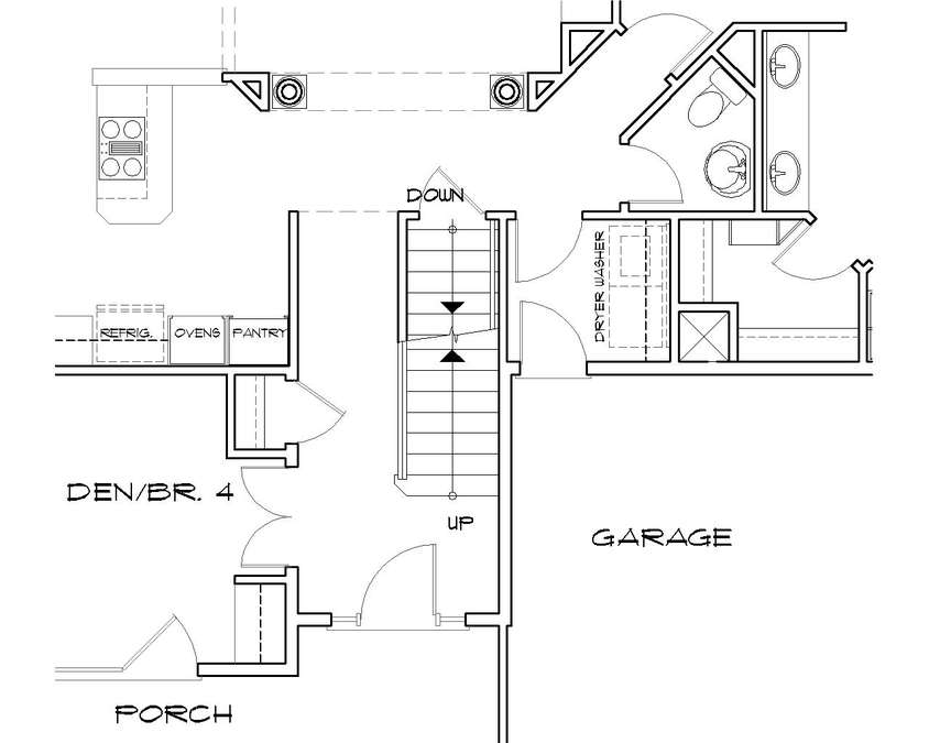 Basement Stair Location image for Mascord Wellborn--Basement Stair Location