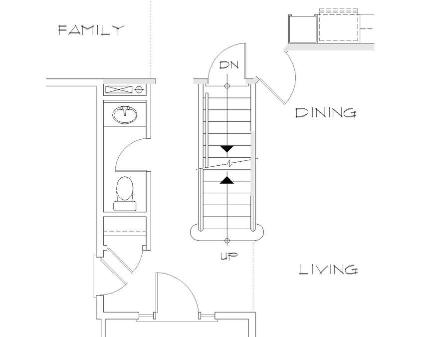 Basement Stair Location image for Mascord Stayton--Basement Stair Location