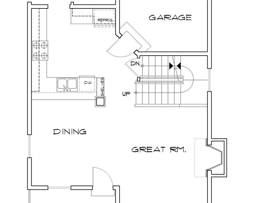 Basement Stair Location image for Mascord Ballard--Basement Stair Location