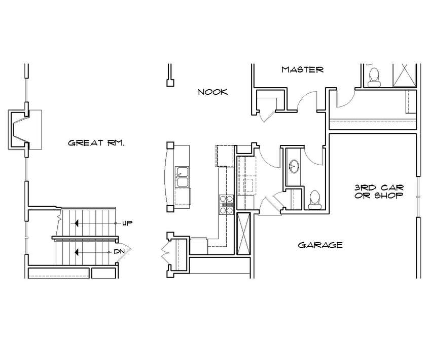 Basement Stair Location image for Mascord Saybrooke--Basement Stair Location