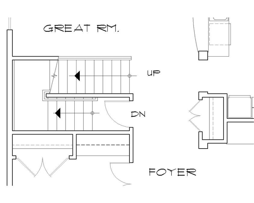 Basement Stair Location image for Mascord Sophia--Basement Stair Location