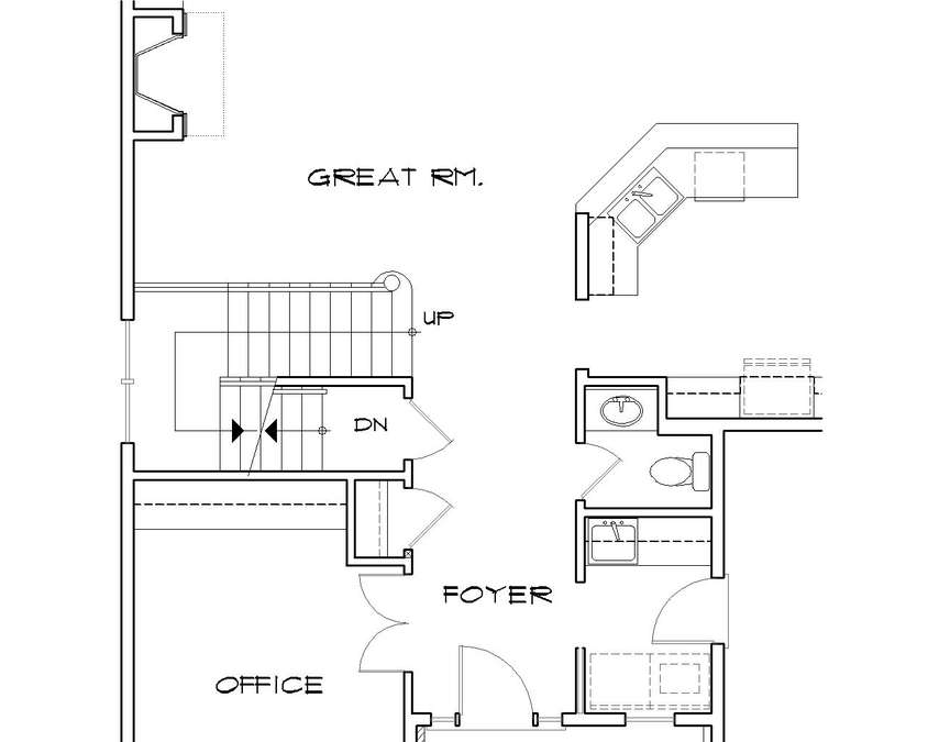 Basement Stair Location image for Mascord Landon--Basement Stair Location