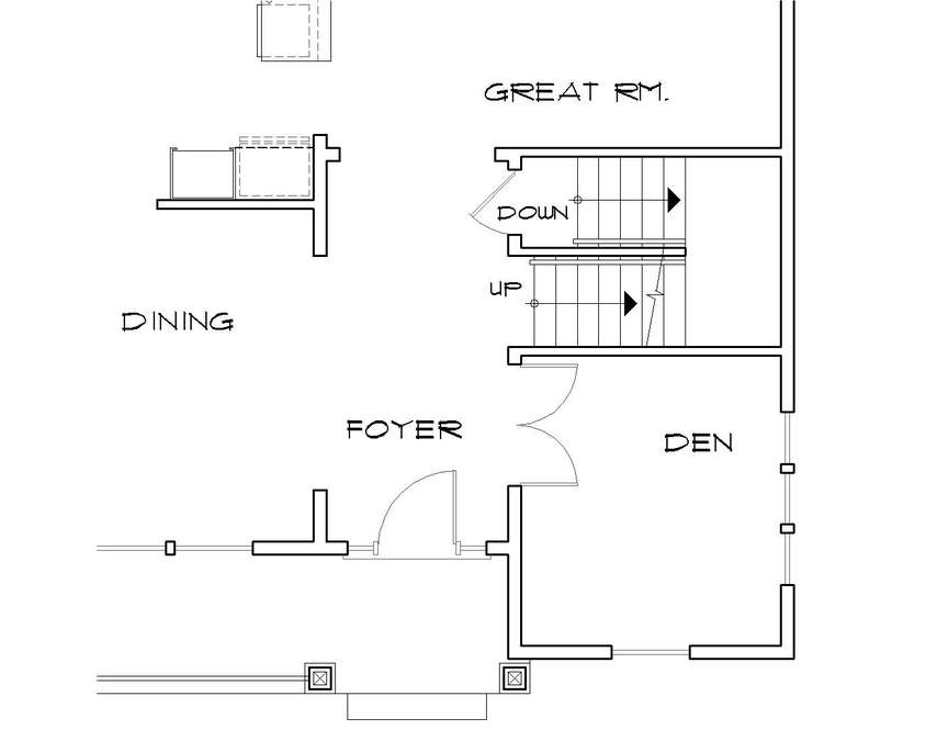 Basement Stair Location image for Mascord Calhoun--Basement Stair Location