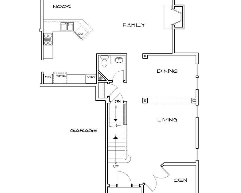 Basement Stair Location image for Mascord Walker--Basement Stair Location