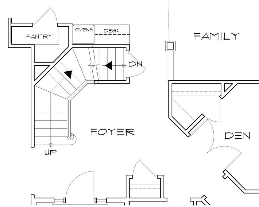 Basement Stair Location image for Mascord Inwood--Basement Stair Location