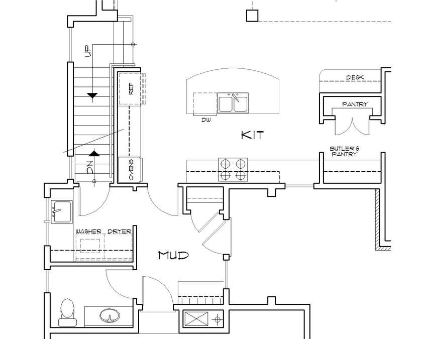 Basement Stair Location image for Mascord Estherwood--Basement Stair Location