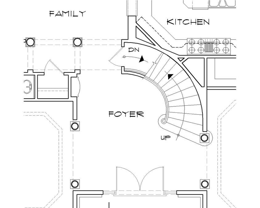 Basement Stair Location image for Mascord Benedict--Basement Stair Location