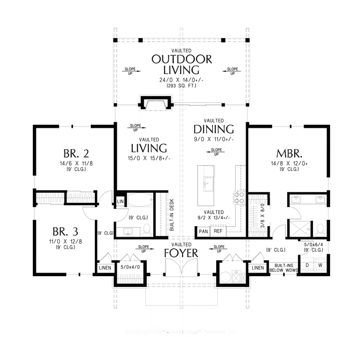 Main Floor Plan image for Mascord Willow Sky-Breathtaking views, inside and out-Main Floor Plan