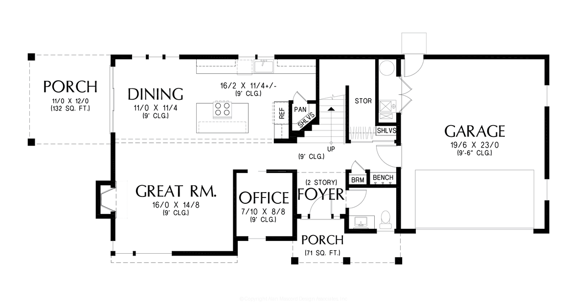 Main Floor Plan image for Mascord Alisa-Great for Shallow lots, or acreage-Main Floor Plan