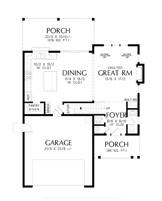 Main Floor Plan image for Mascord Clitheroe-Economic Footprint, Amenity Rich Livability-Main Floor Plan