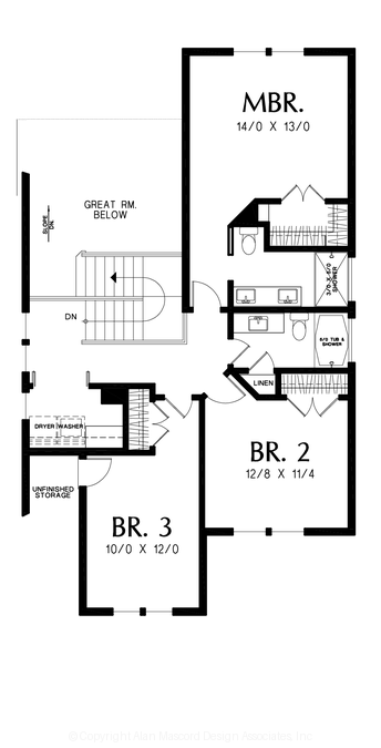 Upper Floor Plan image for Mascord --Upper Floor Plan